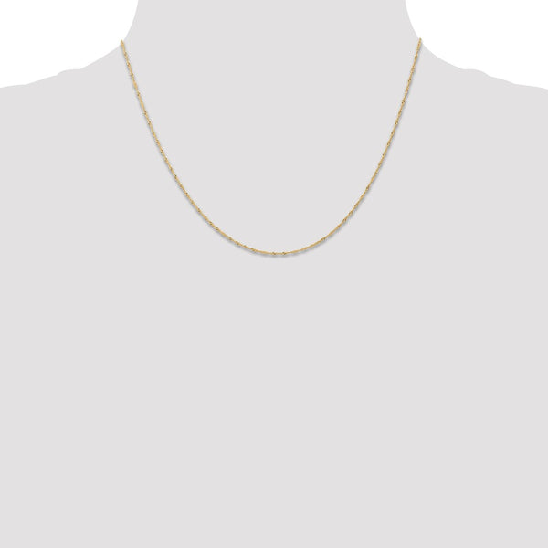 14KT Yellow Gold 18-inch 1MM Singapore Pendant Chain