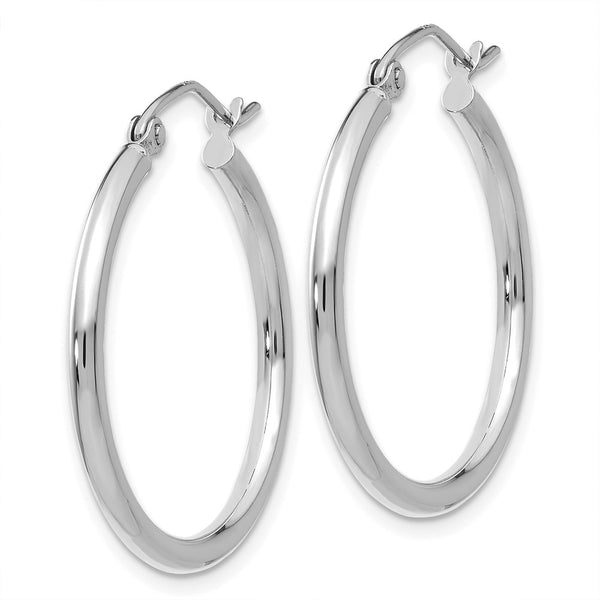 10KT White Gold 22X2MM Hoop Earrings