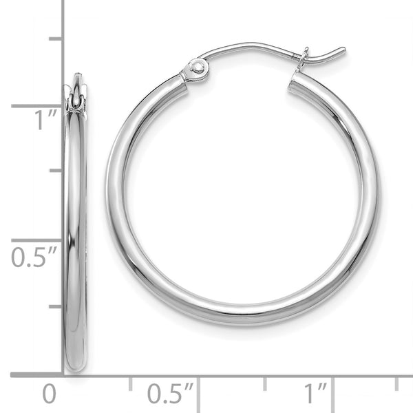 10KT White Gold 22X2MM Hoop Earrings