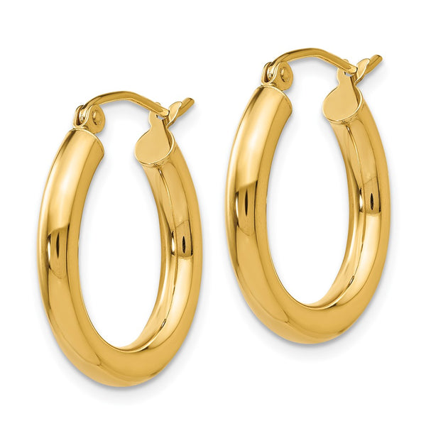 10KT Yellow Gold 15X3MM Hoop Earrings