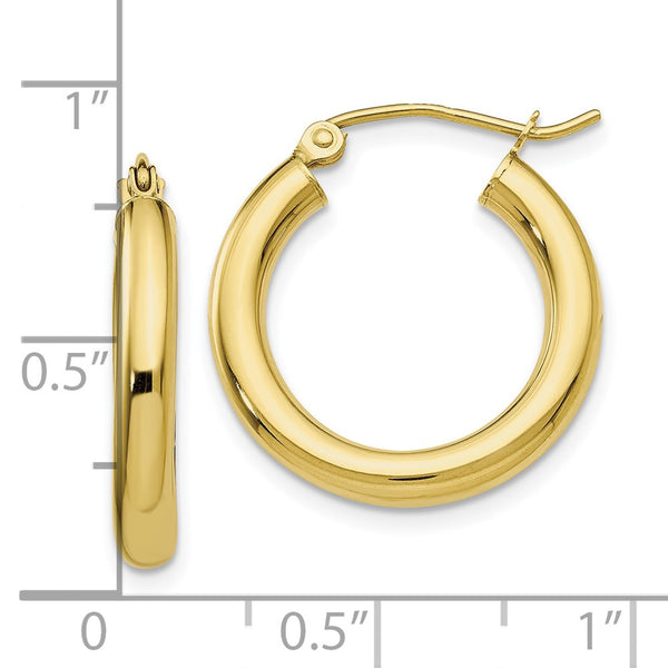 10KT Yellow Gold 15X3MM Hoop Earrings