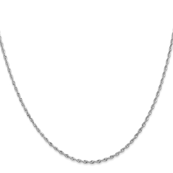 10KT White Gold 20-inch 1.85MM Diamond-cut Rope Chain