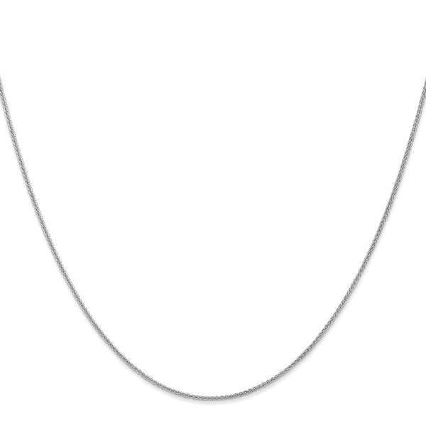 10KT White Gold 18-inch 1MM Spiga Link Pendant Chain