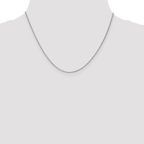 10KT White Gold 18-inch 1MM Spiga Link Pendant Chain