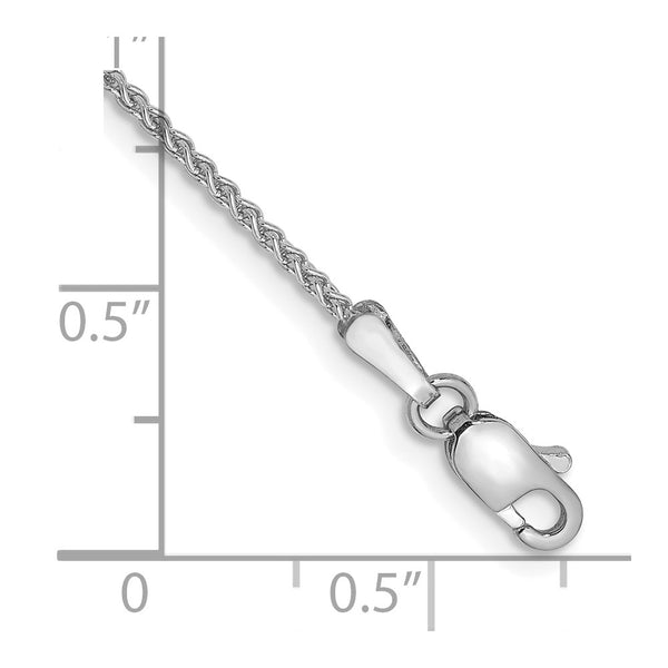 10KT White Gold 10-inch 1.25MM Spiga Link Anklet