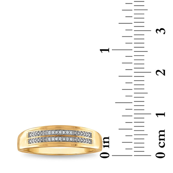 1/5 CTW Natural Diamond Halo Wedding Trio Set in 10KT Yellow Gold