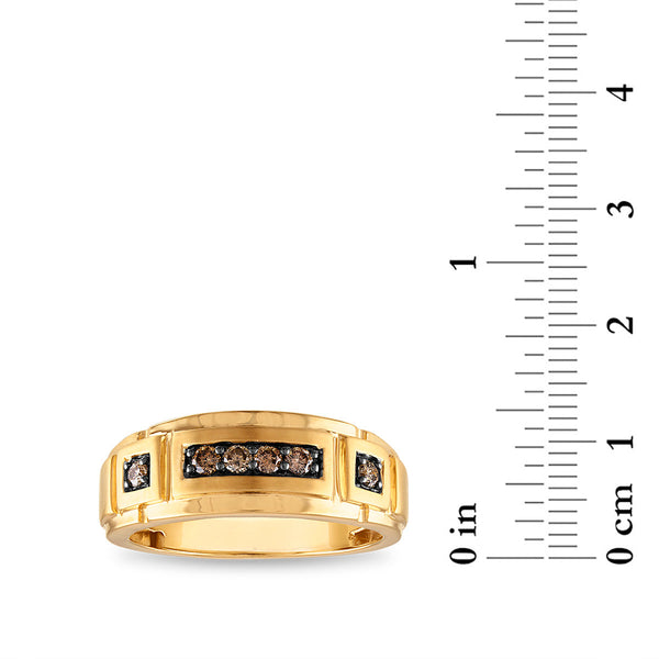 Mochaccino 1/4 CTW Natural Diamond Wedding Ring in 10KT Yellow Gold