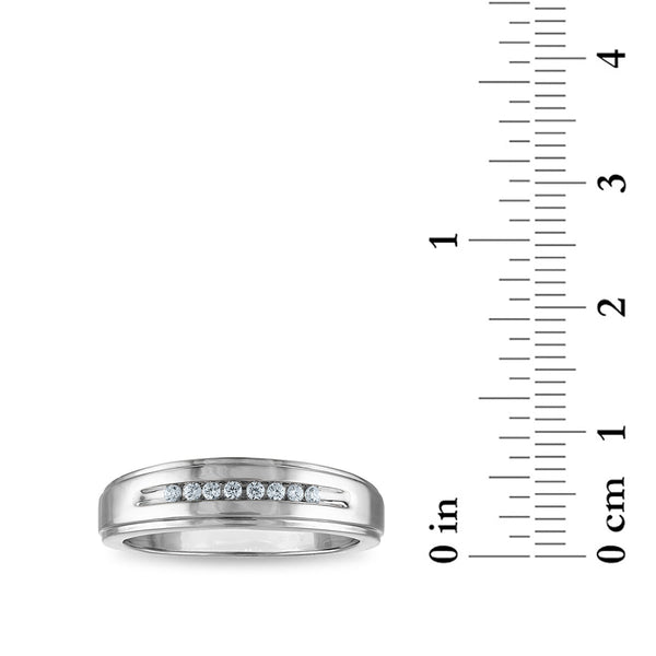 1/10 CTW Natural Diamond Wedding Ring in 10KT White Gold