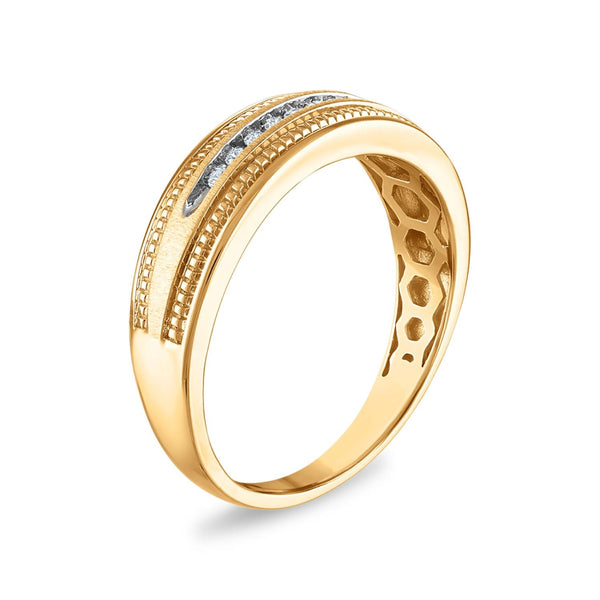 1/10 CTW Natural Diamond Wedding Ring in 10KT Yellow Gold