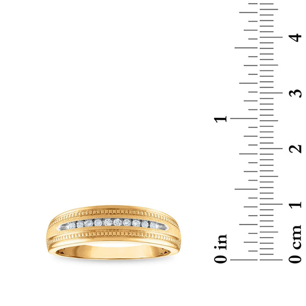 1/10 CTW Natural Diamond Wedding Ring in 10KT Yellow Gold