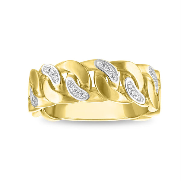 Diamond Accent Cuban Link Ring in Gold