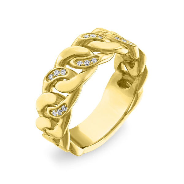 Diamond Accent Cuban Link Ring in Gold