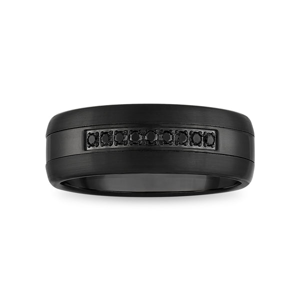 Black Diamond Wedding Band Ring