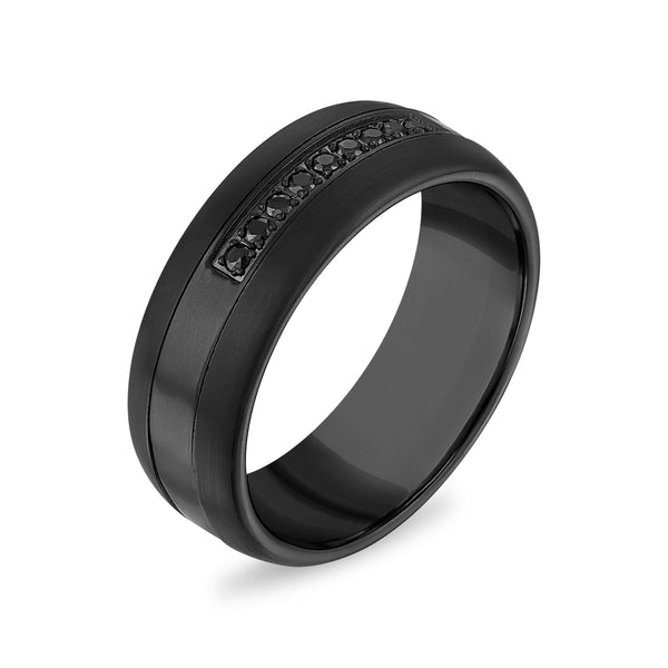 Black Diamond Wedding Band Ring