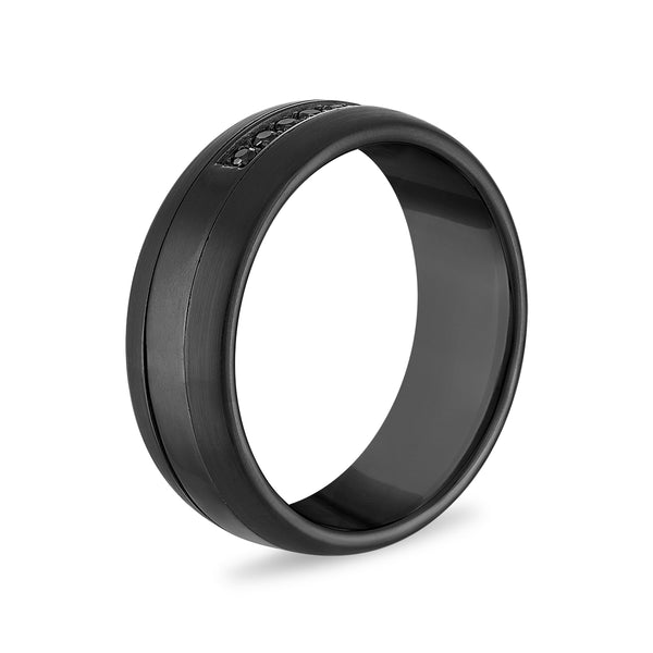 Black Diamond Wedding Band Ring