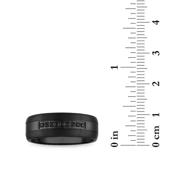 Black Diamond Wedding Band Ring