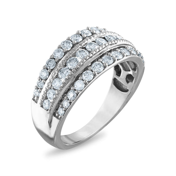 1 CTW Natural Diamond Fashion Ring in 10KT White Gold