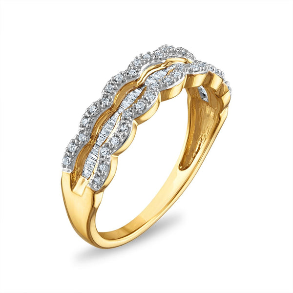1/4 CTW Natural Diamond Anniversary Ring in 10KT Yellow Gold
