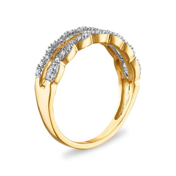 1/4 CTW Natural Diamond Anniversary Ring in 10KT Yellow Gold
