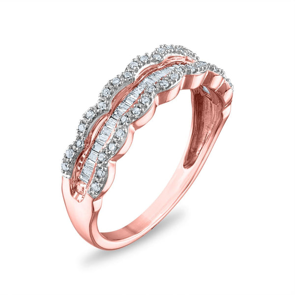 1/4 CTW Natural Diamond Anniversary Ring in 10KT Rose Gold