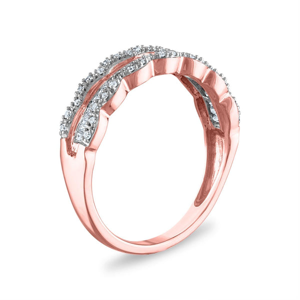 1/4 CTW Natural Diamond Anniversary Ring in 10KT Rose Gold