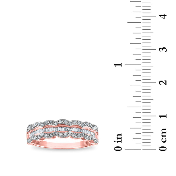 1/4 CTW Natural Diamond Anniversary Ring in 10KT Rose Gold