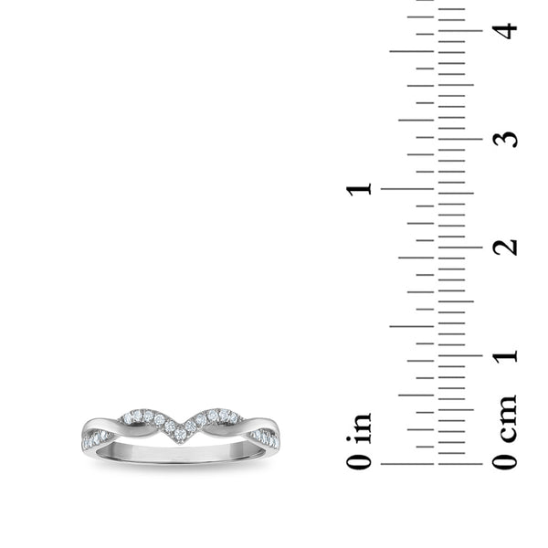 1/10 CTW Natural Diamond Anniversary Twist Ring in 10KT White Gold