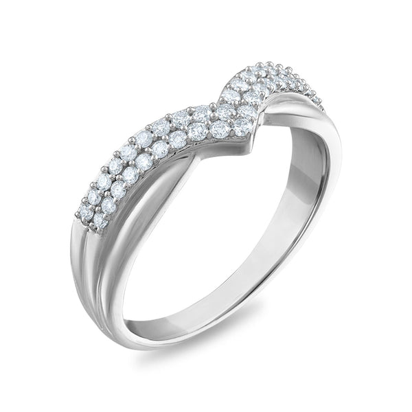 1/3 CTW Natural Diamond Ring in 10KT White Gold