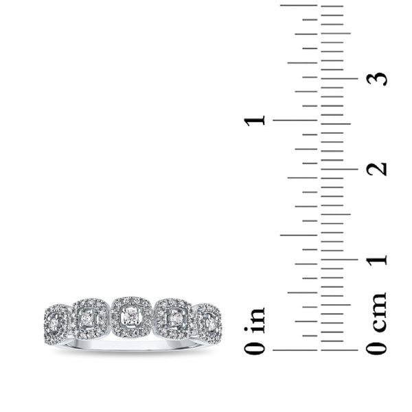 1/4 CTW Natural Diamond Halo Anniversary Ring in 10KT White Gold