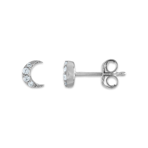 1/7 CTW Natural Diamond 3-Pair Moon and Star Stud Earrings in Sterling Silver
