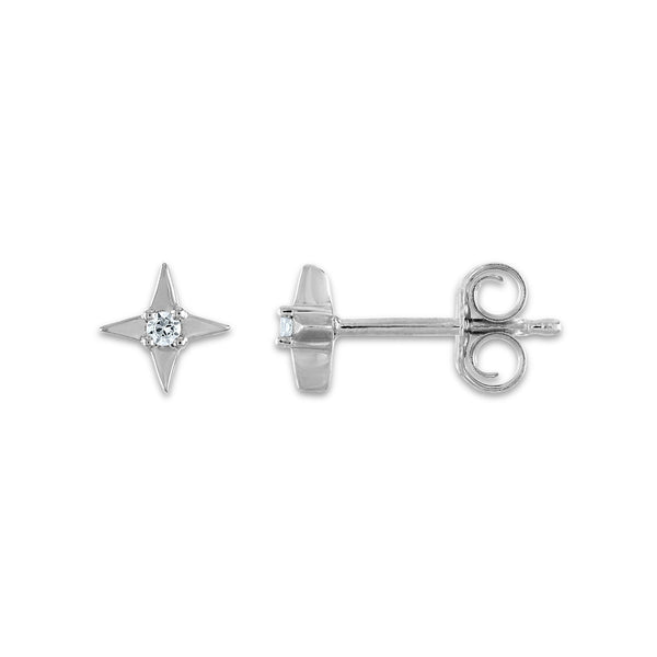1/7 CTW Natural Diamond 3-Pair Moon and Star Stud Earrings in Sterling Silver