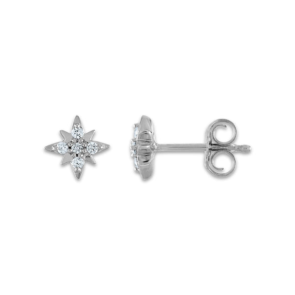 1/7 CTW Natural Diamond 3-Pair Moon and Star Stud Earrings in Sterling Silver