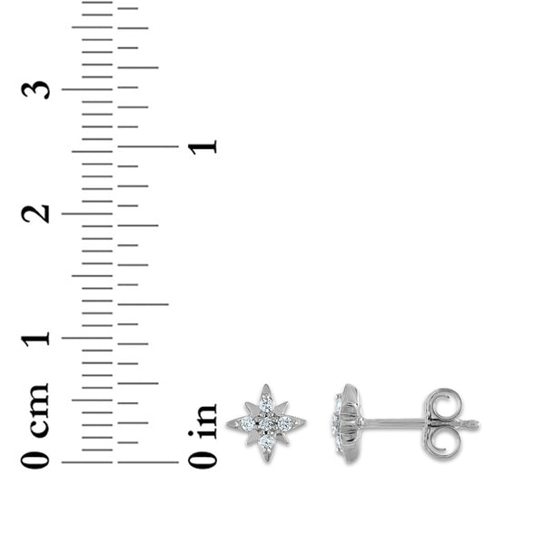 1/7 CTW Natural Diamond 3-Pair Moon and Star Stud Earrings in Sterling Silver