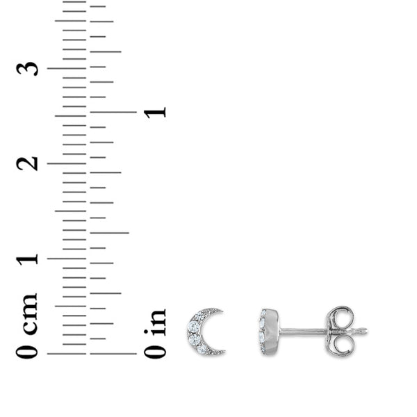 1/7 CTW Natural Diamond 3-Pair Moon and Star Stud Earrings in Sterling Silver
