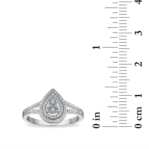 1/2 CTW Natural Diamond Ring Pendant Earrings Box Set in Sterling Silver