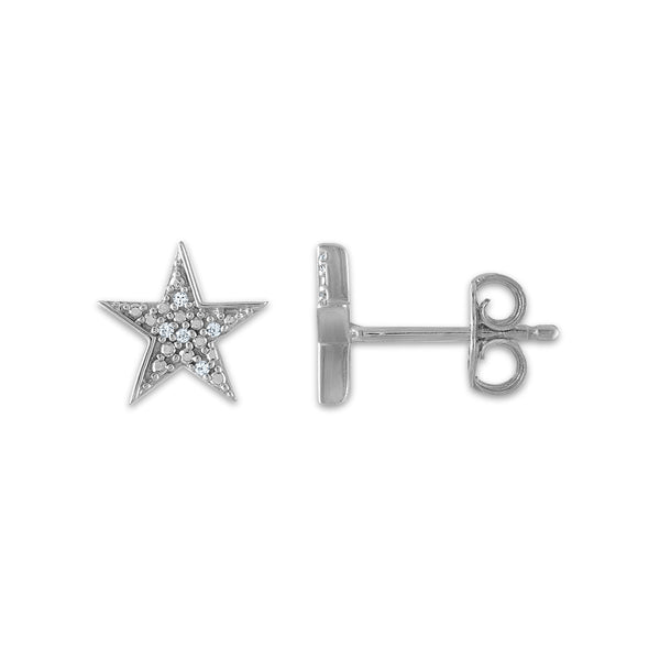 1/10 CTW Natural Diamond Sun Moon Star 3-Pair Stud Earrings in Sterling Silver