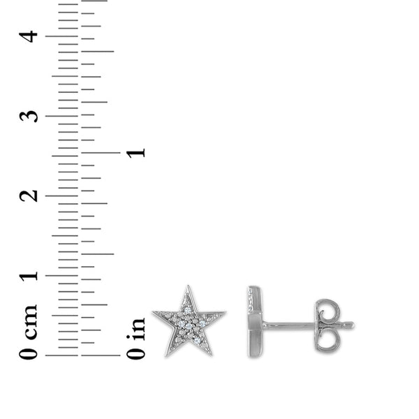 1/10 CTW Natural Diamond Sun Moon Star 3-Pair Stud Earrings in Sterling Silver