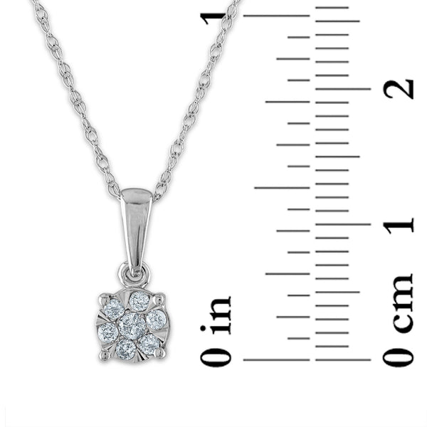 1/4 CTW Natural Diamond Cluster Box Set Earring 18-inch Pendant in 10KT White Gold