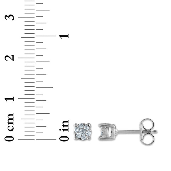 1/4 CTW Natural Diamond Cluster Box Set Earring 18-inch Pendant in 10KT White Gold