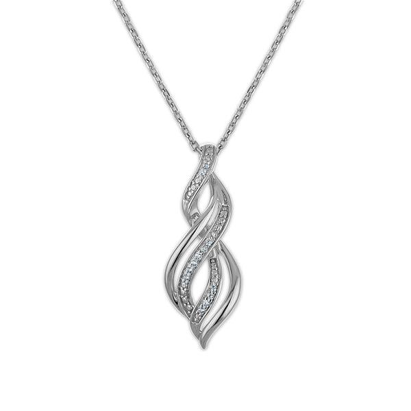 1/4 CTW Natural Diamond 3-Piece Set in Rhodium Plated Sterling Silver