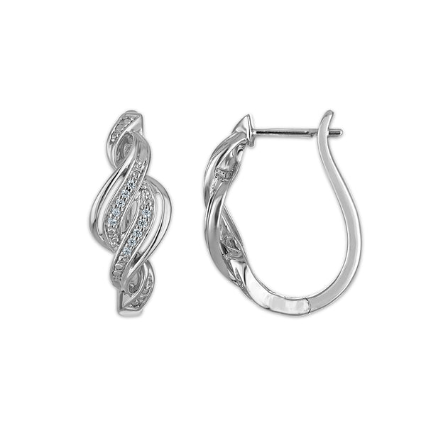 1/4 CTW Natural Diamond 3-Piece Set in Rhodium Plated Sterling Silver