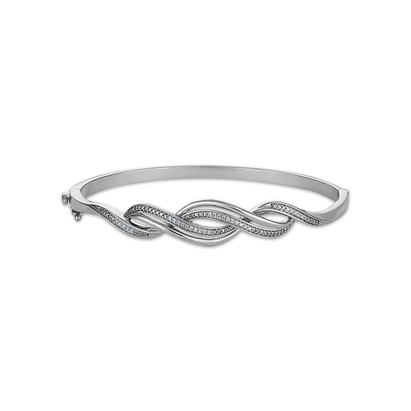 1/4 CTW Natural Diamond 3-Piece Set in Rhodium Plated Sterling Silver