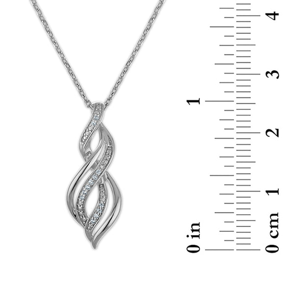 1/4 CTW Natural Diamond 3-Piece Set in Rhodium Plated Sterling Silver