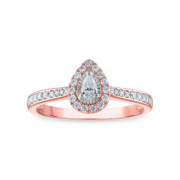 1/3 CTW Natural Diamond Halo Ring in 10KT Rose Gold