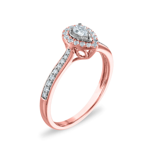 1/3 CTW Natural Diamond Halo Ring in 10KT Rose Gold