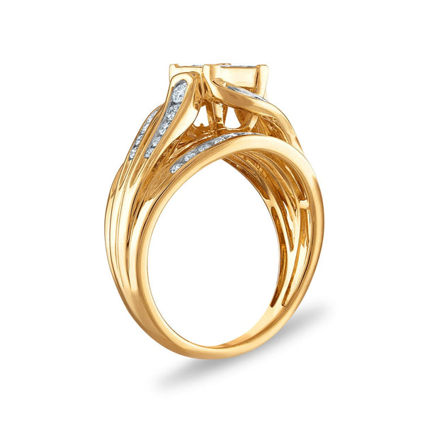 1 CTW Natural Diamond Engagement Ring in 10KT Yellow Gold