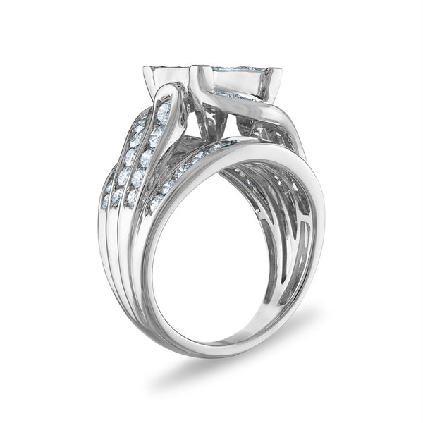 3 CTW Natural Diamond Engagement Ring in 10KT White Gold
