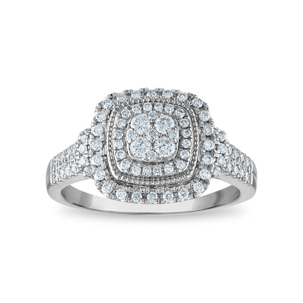 White Diamond Fashion Ring in 10KT Gold