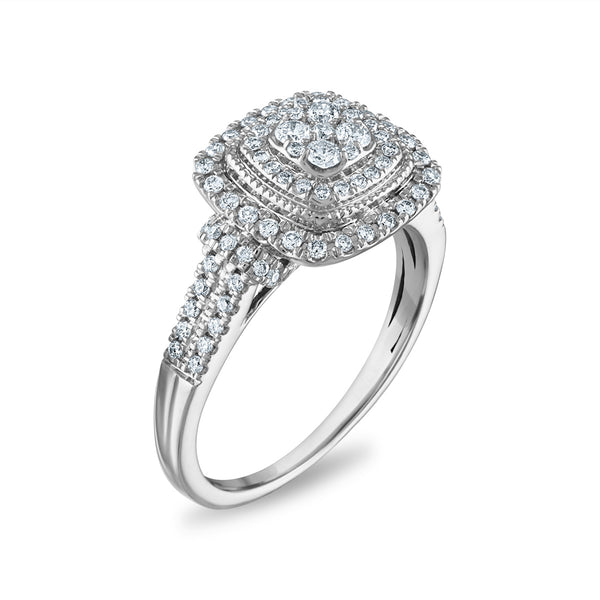 White Diamond Fashion Ring in 10KT Gold
