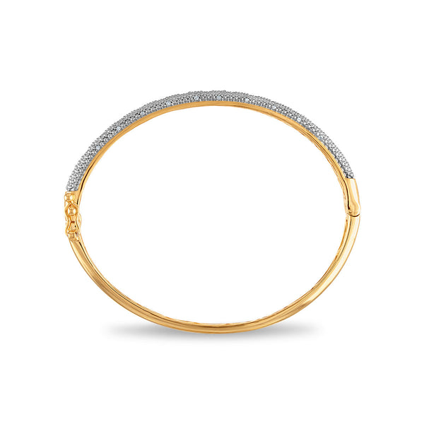 1/5 CTW Natural Diamond Bangle Bracelet in Gold Plated Sterling Silver